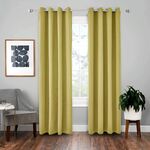 Tenda solida con isolamento in stoffa per tende ad alta precisione da 4 pezzi, dimensioni: 52 × 63 pollici （132 × 160 cm） (giallo)