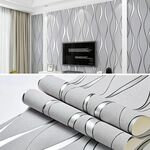 Semplice 3D ondulazione dell'acqua wallpaper non tessuta wallpaper decorazione della casa adesivo murale (grigio chiaro)