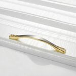 4041-128 Maniglia per mobile in lega di zinco doppia oro Passo: 128 mm