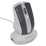 Mouse ottico wireless ricaricabile MZ-011 da 2,4 GHz 1600 DPI con funzione HUB (bianco + blu reale)