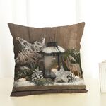 Decorazione natalizia Cotton and Linen Pillow Office Home cuscino senza cuscino, misura: 45x45cm (stella d'argento)