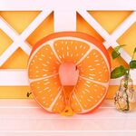 Frutta Cuscino da viaggio a forma di U Nanoparticelle Cuscino per il collo Cuscini per auto Cuscino morbido Tessili per la casa (Arancione)