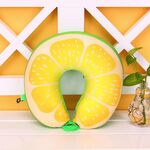 Frutta Cuscino da viaggio a forma di U Nanoparticelle Cuscino per il collo Cuscini per auto Cuscino morbido Tessili per la casa (Anguria)