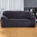 Sofà in tessuto Peluche Coperchio Spessore Slipcover Couch Sofà elastico Coperture non includono cuscinetto, Specifiche: 4 sedile 230-300cm (grigio)