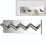 L'acciaio inossidabile quattro Oblique Row Hook Bagno Nonperforated bagagli Bastone appendiabiti