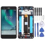 Schermo LCD TFT per Nokia 2 N2 TA-1007 TA-1029 TA-1023 TA-1035 TA-1011 Digitizer Assemblaggio completo con telaio e tasti laterali (Nero)