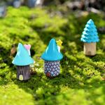 2 pezzi Cartoon Tree House Muschio Micro-paesaggio Ornamenti carnosi Gioielli, consegna in stile casuale
