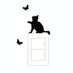 2 PCS Switch Stickers Cat Flutter Butterfly Creative Scoved Wall Stickers Bambini Adesivi per bambini