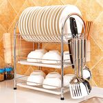 Portapiatti da cucina multifunzione in acciaio inossidabile a tre strati a forma di arco
