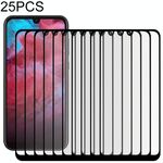 25 PCS per Huawei Honor Play 3e Full Glue Full Cover Pellicola proteggi schermo in vetro temperato