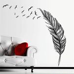 PVC piuma creativo casa camera da letto divano sfondo wall sticker (a destra)