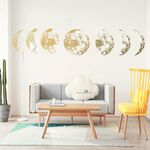 Adesivi murali a getto d'inchiostro Moon Wallpaper Space Space Moon Wall Stickers Simple Crescent (Gold)