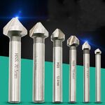 6 in 1 Coltello per smussatura a tre taglienti da 90 gradi Fresa per lavorazione del legno Fresa per smussatura Macchina per smussatura, confezione: scatola di ferro (diamante bianco)