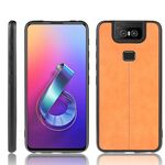 Per Asus Zenfone 6 ZS630KL antiurto per cucire con motivo a mucca per PC + custodia in PU + TPU (arancione)