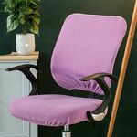 Fodera per sedia da ufficio elasticizzata universale, dimensioni: fodera posteriore + fodera per cuscino (viola chiaro)