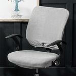Fodera per sedia da ufficio elasticizzata universale, dimensioni: fodera posteriore + fodera per cuscino (grigio argento)