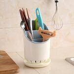 Creativo Multi-funzione Doppio Scaffale di Scarico Bacchette da Cucina Secchio di Stoccaggio Scatola di Immagazzinaggio Stoviglie, Colore: Blu