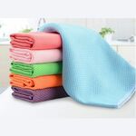 Asciugamano pulito in fibra morbida con finestra in vetro da cucina 6 pezzi 30 × 30 cm, colore: colore