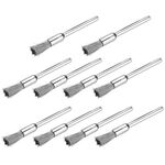 10 pezzi Spazzola metallica Spazzola per lucidatura disincrostante in metallo per rimuovere la spazzola per lucidatura piatta dello strato di ossido, Stile: Forma a penna 3 × 8 MM