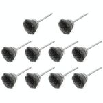 10 PCS Spazzola metallica Spazzola per lucidatura disincrostante in metallo per rimuovere lo strato di ossido Spazzola per lucidatura piatta, Stile: Forma a ciotola3 × 25MM