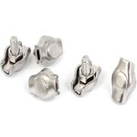 Morsetto per fune metallica a doppio morsetto con piastra singola in acciaio inossidabile 304 da 5 pezzi, specifica: M2, stile: clip singola