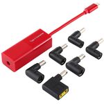 Adattatore di alimentazione per laptop Convertitore da 65 W USB-C / Type-C a adattatore di alimentazione 6 in 1 (rosso)