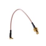 Cavo intrecciato RG316 RP-SMA femmina a MMCX maschio ad angolo retto, lunghezza: 15 cm