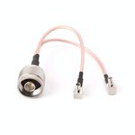 RG316 N maschio a 2xTS9 / 2xCRC9 maschio Plug Combiner Splitter Cavo di collegamento, lunghezza: 15 cm