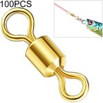 100 PCS Attrezzatura da pesca Forniture Zimu Girevole Accessori da pesca girevoli placcati in oro, Specifica: Lunghezza 1,1 cm (Oro)