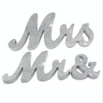 Decorazione di nozze segno Mr e Mrs in legno (JM00976)