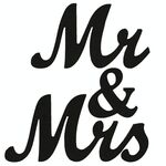 Decorazione di nozze segno Mr e Mrs in legno (JM00988)