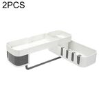 2 PCS Accessori per il bagno Mensola per doccia Treppiede rotante senza soluzione di continuità Fissaggi senza soluzione di continuità Rack di stoccaggio Treppiede da cucina (grigio)