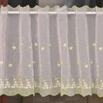 Tenda in tulle per finestra con fiori in bbalcony, finestra con ricamo pastorale semplice, dimensioni: 150 cm x 65 cm (beige)