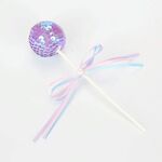 Nastro con fiocco, paillettes, palla, torta, dessert, festa, biglietto inserito (viola)