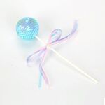 Fiocco di nastro, paillettes, pallina, torta, dessert, festa, biglietto inserito (blu)