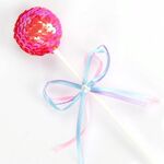 Nastro con fiocco, paillettes, pallina, torta, dessert, festa, biglietto inserito (rosso)
