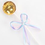 Fiocco di nastro, paillettes, pallina, torta, dessert, festa, biglietto inserito (oro)