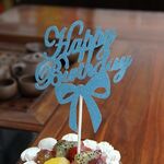 10 pezzi intaglio torta dessert inserto decorazione per feste (blu)