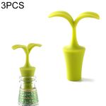 3 pezzi Tappo per vino in silicone con tappo per conservazione di bevande per vino creativo (foglia)