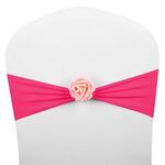 Fasce per sedia Fiocchi Decor Elastico Spandex Fusciacca per sedia con fiore rosa Elastico per sedia Decorazione per matrimoni (rosa rossa)