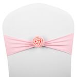 Fasce per sedia Fiocchi Decor Elastico Spandex Fusciacca con fiore rosa Elastico per sedia Decorazione per matrimoni (rosa)