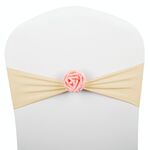 Fasce per sedie Fiocchi Decor Elastico Spandex Fasce per sedia con fiore rosa Elastico per sedia Decorazione per matrimoni (Champagne)