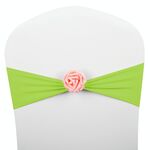 Fasce per sedie Fiocchi Decor Elastico Spandex Fusciacca con fiore rosa Elastico per sedia Decorazione di nozze (verde chiaro)