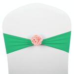 Fasce per sedia Fiocchi Decor Elastico Spandex Fusciacca con fiore rosa Elastico per sedia Decorazione per matrimoni (verde)