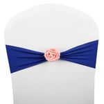 Fasce per sedie Fiocchi Decor Elastico Spandex Fusciacca con fiore rosa Elastico per sedia Decorazione di nozze (blu reale)