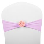 Fasce per sedia Fiocchi Decor Elastico Spandex Fusciacca con fiore rosa Elastico per sedia Decorazione per matrimoni (viola)