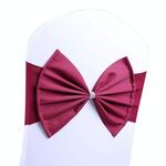 Fasce per sedia in spandex adatta a tutte le sedie Fasce per sedie da matrimonio Fasce per sedie con fiocco elastico Fasce per cravatte posteriori per banchetti di cerimonie per feste di matrimonio (rosso vino)