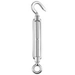 Viti per cestini di fiori Tenditore per gancio per fune in acciaio inossidabile 304, specifica: M16 (argento)
