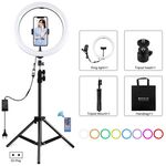 Puluz 11.8 pollici 30 cm RGB Light 1.1m Treppiede Mount Treppiede Mount Dimmable LED Anello Vlogging Selfie Photography Video Lights Live Broadcast Kit con scarpa a freddo Treppiede Treppiede Testa e telefono Morsetto (spina UE)