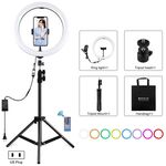 Pulluz 11.8 pollici 30 cm RGB Light 1.1M Treppiede Mount Treppiede Dimmable LED Anello Vlogging Selfie Fotografia Leggine Video Lights Live Broadcast Kit con scarpa a freddo Treppiede Treppiede Testa e telefono Clamp (spina USA)